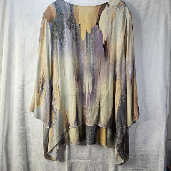 VioletRuby Women Top V-Neck 3/4 Sleeve Multicolor Size XXL Pullover Tunic - Picture 6 of 12